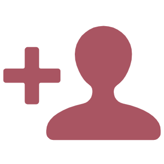 Icon of a person with a plus sign.