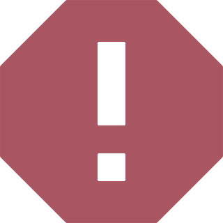 Octagonal sign icon with an exclamation mark.